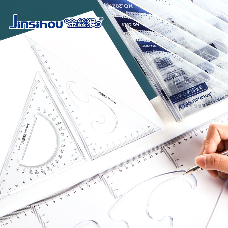 Golden Monkey Teaching Plastic Triangle Ruler 45 45 40 40 30 35 25 25 15cm 15cm 15cm Student Stationery Board