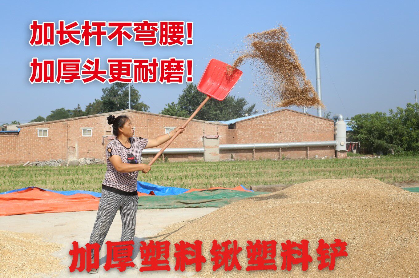 Loaded Grain Feed Plastic Shovel Plastic Shovel Plastic Shovel Lengthened Rod Thickened Steel Push Snow Shovel Dustpan Sunburn Plastic Shovel Shovel