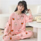 Spring and autumn baby cotton silk children's pajamas long-sleeved summer thin section girls big children's cotton silk home service suit