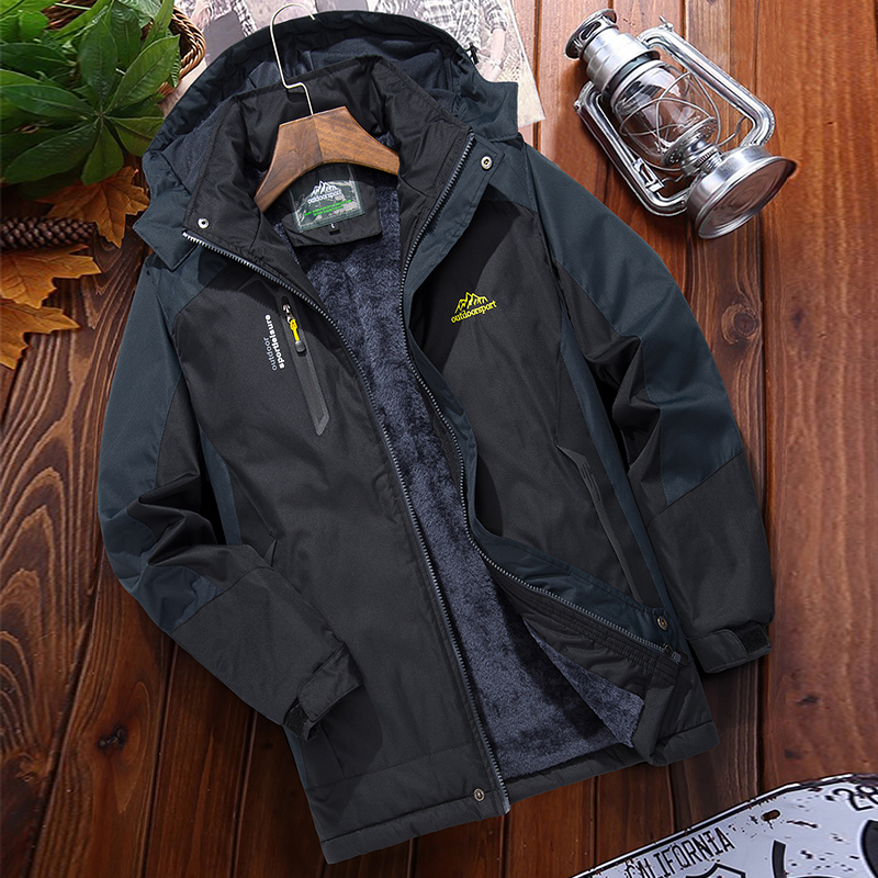 Stormtrooper men's autumn and winter velvet thickened warm waterproof windbreaker Women's coat large size outdoor tide brand mountaineering suit