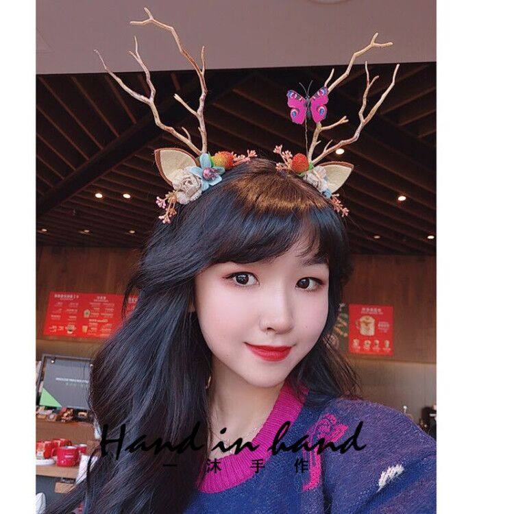 Day Hansen Female Colorful Butterfly Hair Stirrup Write Real Prop Hair Hoop Walking Show Performance Hair Accessories Hair Accessories Flowers Fairy