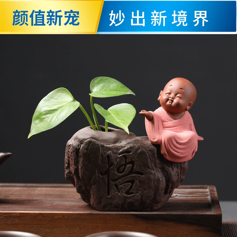 Bàn sáng tạo nhà sư nhỏ trang trí hoa handmade Zen trang trí nhỏ hoa thủy canh phòng khách văn phòng - Vase / Bồn hoa & Kệ