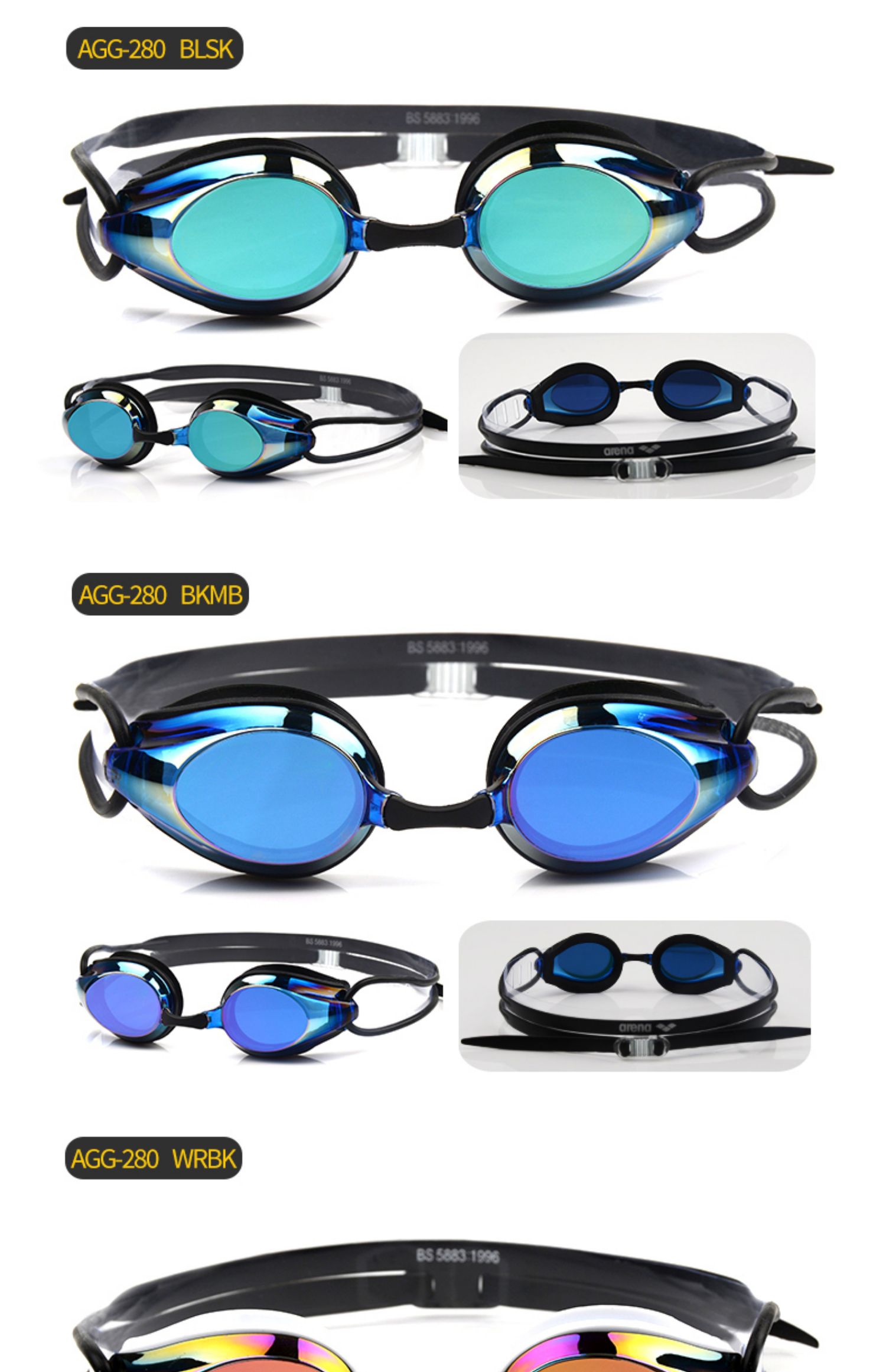 Kính râm Arena / Arina Kính bơi chống sương mù HD chuyên nghiệp trò chơi đua xe không thấm nước - Goggles kính bơi người lớn