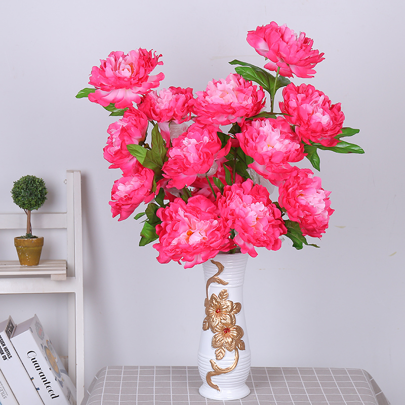 Hoa giả hoa mẫu đơn 8 hoa giả hoa khô trang trí phòng khách hoa trang trí với hoa một - Hoa nhân tạo / Cây / Trái cây hoa hồng giả