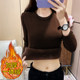 Autumn and winter thickened velvet sweater for women, one-piece velvet round neck, knitted wool base layer, outer wear pullover thermal jacket