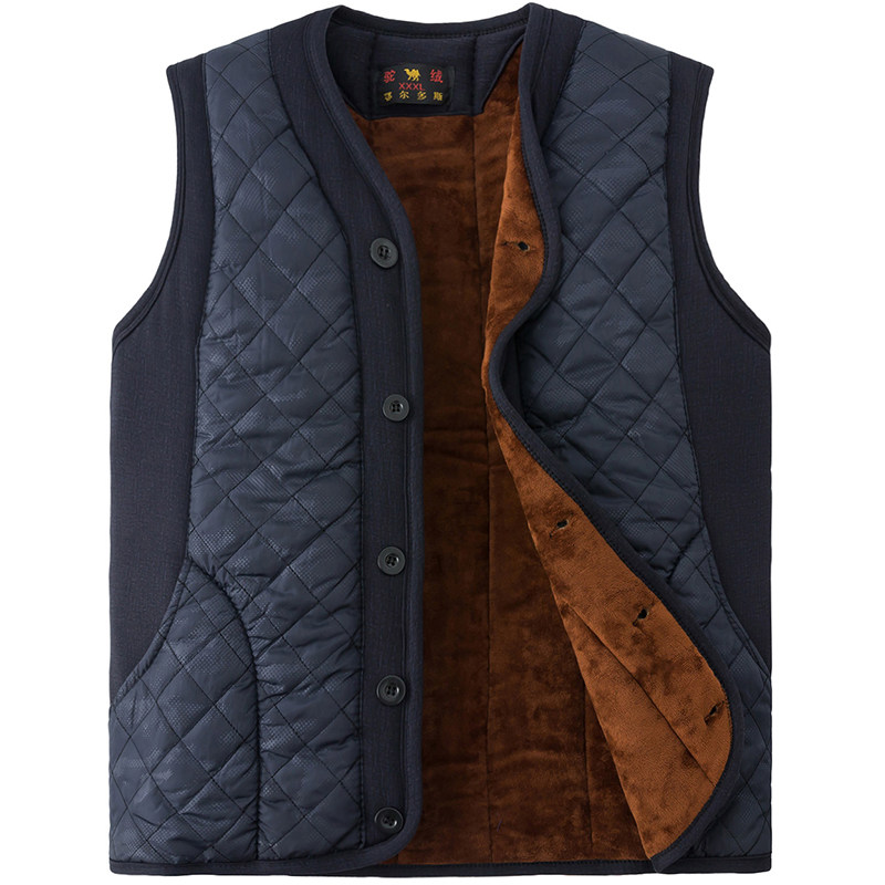 Winter old man's waistcoat Male Garnard Thickened Dad Kan Shoulder older people wearing waistcoat Grandfather Dress Down Cotton Vest