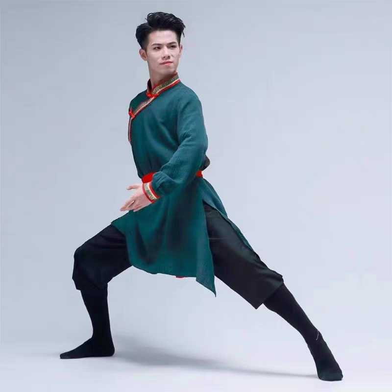 Mongolian art exam costume men dance to serve Mongolian prairie dance new minority men's suit women's big code-Taobao