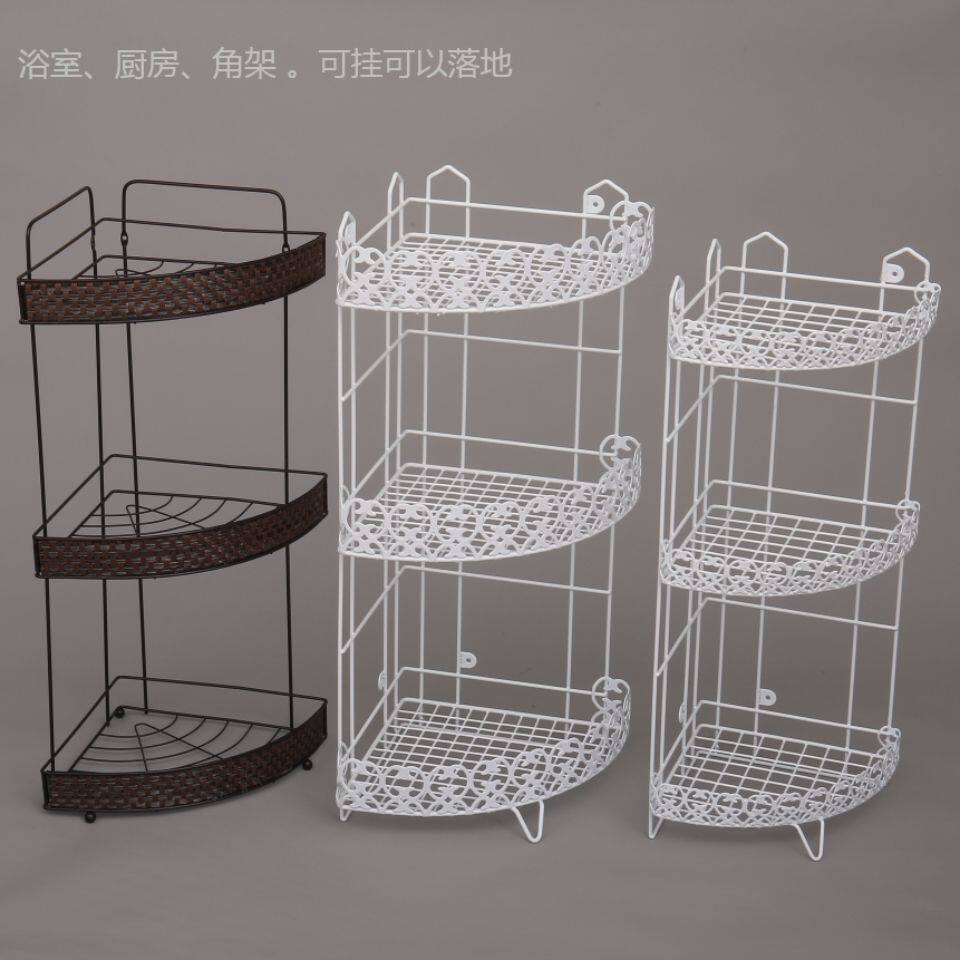 Makeup Room Shelf Bathroom Corner Rack Bathroom bathroom Toilet Triple triangular containing layer Shelf on floor wall-mounted