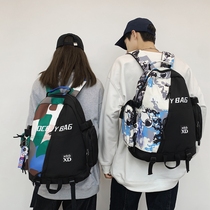 ins Chauer Japan-ROK fashion high school students double shoulder bag male trend backpack 100 lap casual school bag male high school student