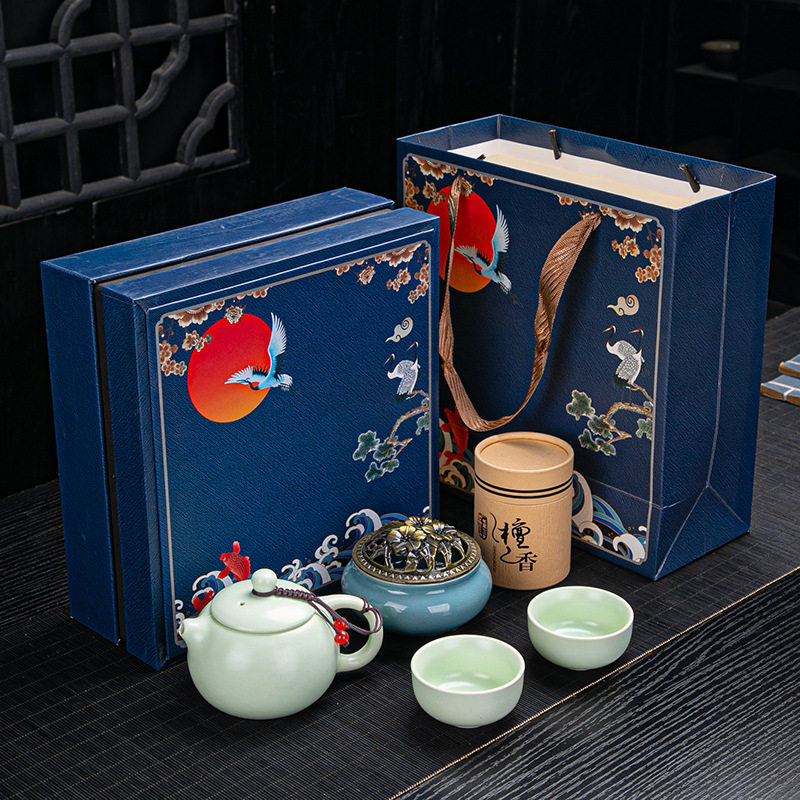 Guo Tide Ancient Ceramic Tea Set Creative Kunfu Tea Toilet Real Estate Conference Event with Gift Customization