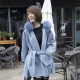 2019 mùa thu và mùa đông áo len cashmere hai mặt trùm đầu áo khoác nữ ngắn lông cáo nhỏ cổ áo ren Hàn Quốc - Áo Hàn Quốc