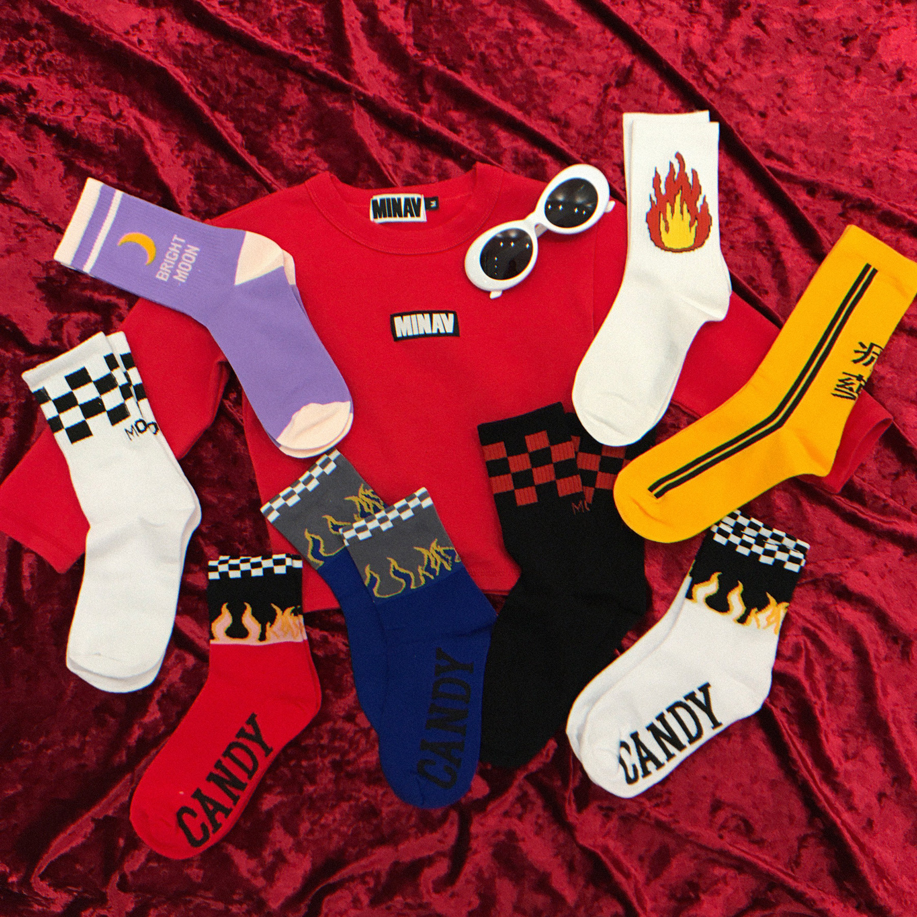 Clear Cabin No Retreat Ulzzang Flame Socks men and women in the same section Cylinder Socks Street Skateboon-Taobao