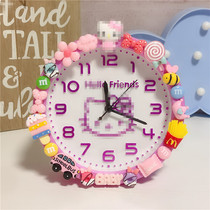 Alarm clock cute bedroom child girl Slacker get up artifact Primary school student with princess cartoon mute bedside clock