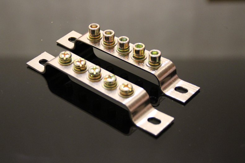 Brass nickel plated copper rows Bridge grounding terminal five positions zero ground rows 5 holes 3*20