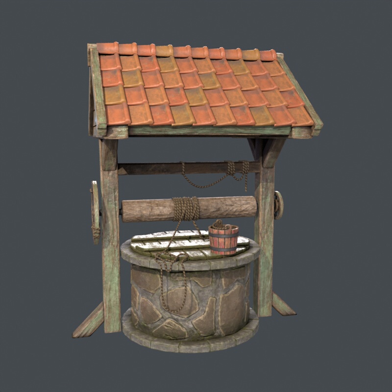 Maya 3Dmax Blender Ue4 Ue5 Uereal Unity Realistic Water Well Ancient Well 3D Model