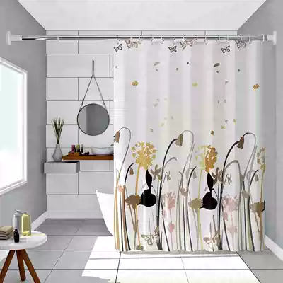 Shower curtain set high-grade thickened waterproof and mildew-proof bath cloth bathroom partition window dressing room curtain curtain hanging curtain