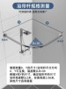 Bathroom Dry and Wet Separation Partition Curtain, Bathroom Corner Curved Shower Curtain Rod, L-Shaped Telescopic Rod, No-Drill Waterproof Fabric