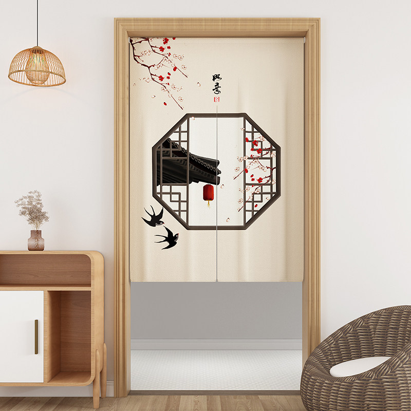 Commercial Logo Shelter Curtain Creativity Hotel Kitchen Door Curtain Hanging Curtain fitting room blinds anti-smoke custom pattern