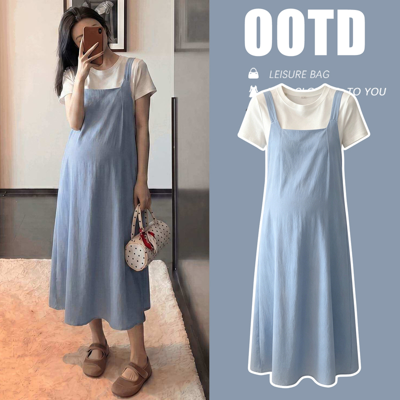 2026 Maternity Summer Dress, Spring and Summer Style That Doesn'T Show Pregnancy, Covers the Belly, Fresh, Sweet, Gentle, and Stylish Dress 2026 Maternity Summer Dress, Spring and Summer Style That Doesn'T Show Pregnancy, Covers the Belly, Fresh, Sweet, Gentle, and Stylish Dress