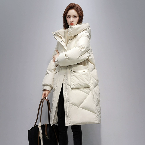 鸭鸭 Длинный зимний пуховик, утепленная куртка для отдыха, средней длины