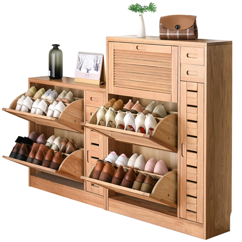 Solid Wooden Shoe Cabinet Bucket Cabinet Simple Modern Ultra Thin