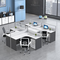 Haikou office furniture staff desk 4 6 office desk and chair combination