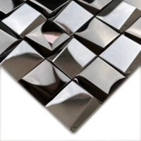 Серебряное зеркало + черный 293x293 мм один кусок