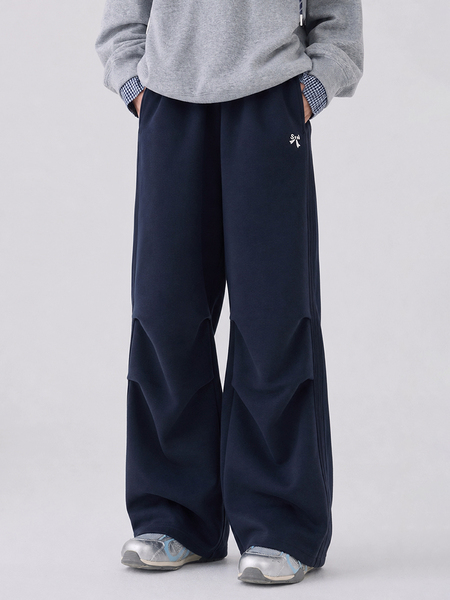 Princess Nono S1N Junior High School Student 26 Autumn Color-Block Double Stripe Casual Pants for Girls, Korean Style Relaxed Fit Flare Pants — 2