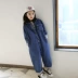 Cô gái denim jumpsuit rộng 2020 mùa xuân và mùa thu phong cách mới trẻ em lớn cô gái dây treo quần âu phong cách Hàn Quốc - Quần jean