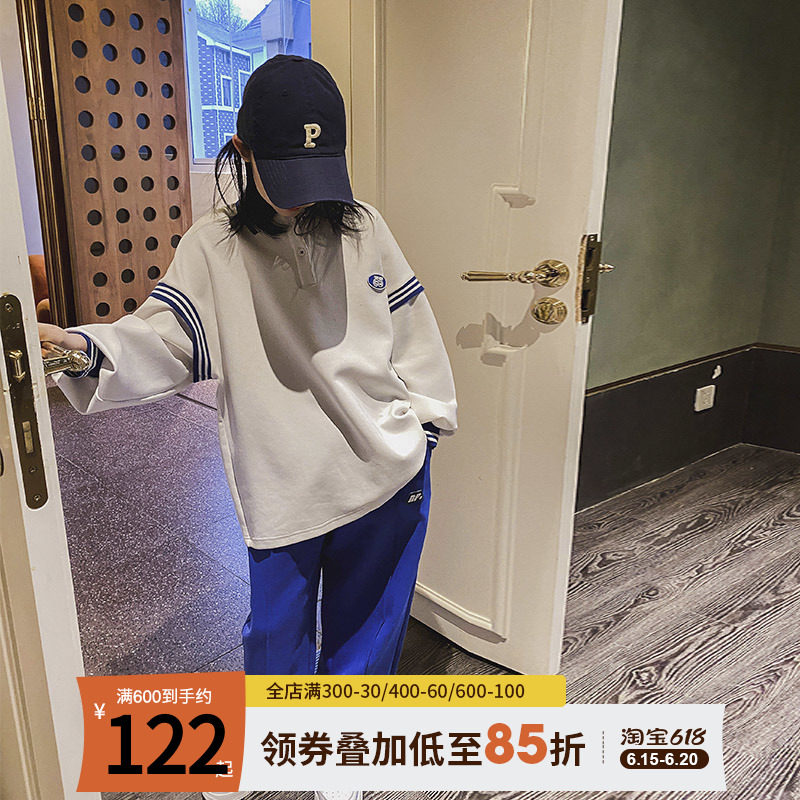 Noone princess girl's thick T-shirt spring autumn 2022 new children's Korean version of the Korean version of the jacket with a large child loose spring dress