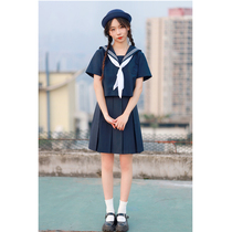 Japanese half-length pleated skirt basic black cyanotic gray solid color day school supply feeling 80 boxes pleated skirt JK uniform summer