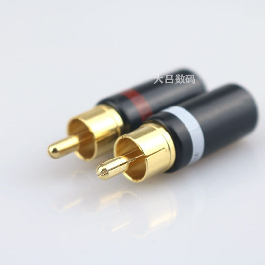 Venta caliente American Jinbao puro cobre plateado RCA cabeza de loto AV audio cabeza línea de señal RCA enchufe