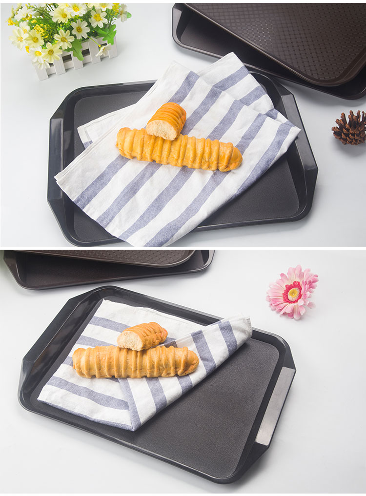 Khay thức ăn nhanh hình chữ nhật bằng nhựa chống trượt căng tin thương mại bộ đồ ăn dày khay Khay trà khách sạn KFC bộ bát đĩa sứ cao cấp