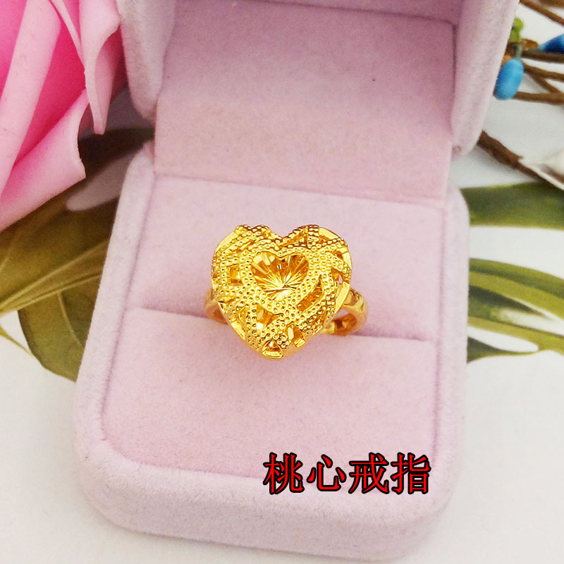 Phiên bản Nhật Bản và Hàn Quốc của nhẫn vàng nữ mạ vàng hoang dã có thể điều chỉnh miệng lâu không phai giả nhẫn vàng 3d cứng nhẫn kim cương nam