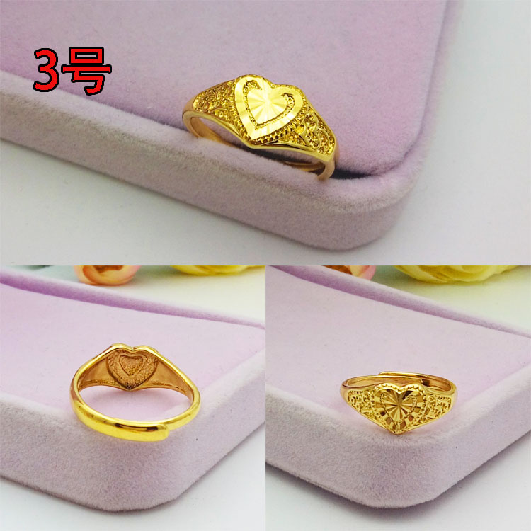 Thời trang giả cát nhẫn vàng 24k nhẫn vàng sống miệng điều chỉnh tình yêu hoang dã nhẫn phụ nữ nhan vang