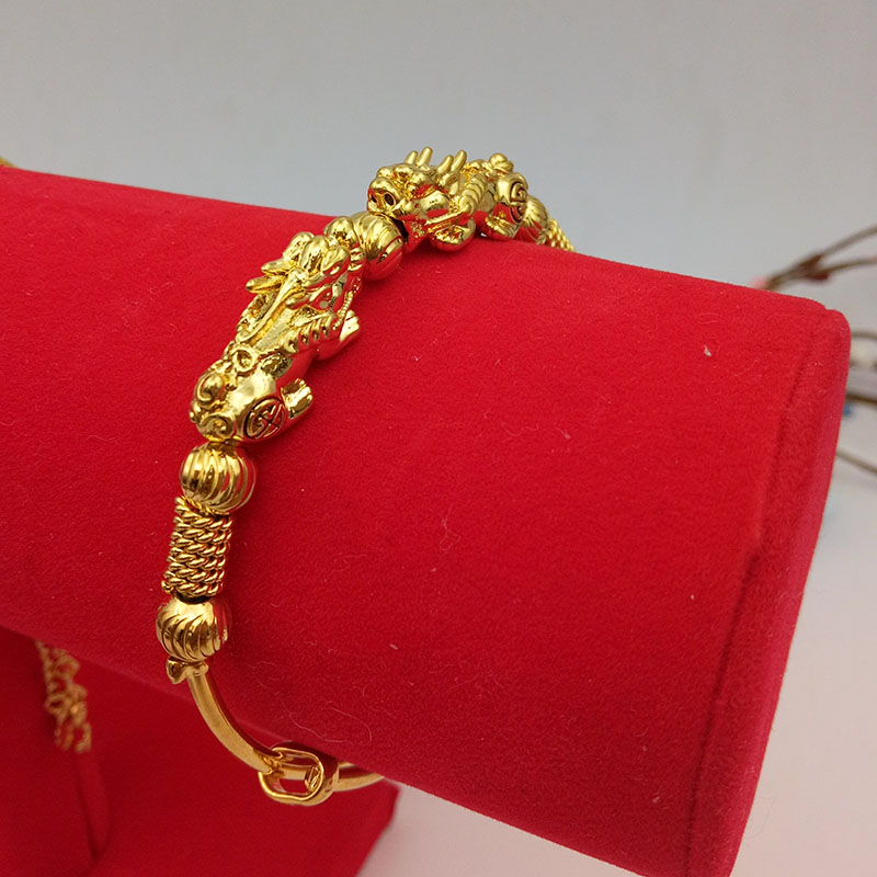 Đồng xu châu Âu mới Trang sức theo phong cách dân tộc Vintage Vòng đeo tay nữ mô phỏng Sand Gold Bracelet Điều chỉnh mạ vàng Vòng đeo tay chuỗi đeo tay