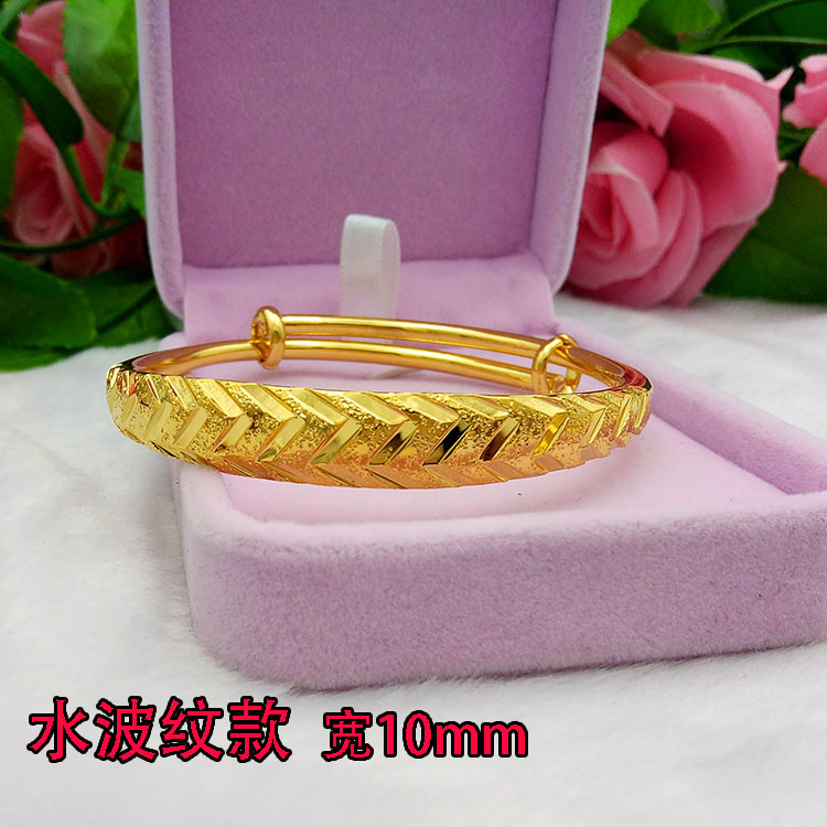Thời trang đồng xu euro bóng loáng kéo vòng tay dày mạ vàng ngôi sao hoang dã vòng tay vàng cát thời gian dài không phai lac tay dep