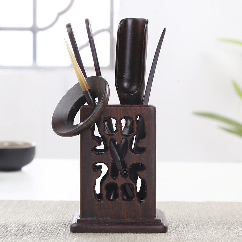 Ceramic Black Sandalwood Wood Solid Wood Bamboo Tea Road Accessories Utive Tea Furniture Six Gentlemen Suit Tea Art Tea Pan Tea Combination Pendulum