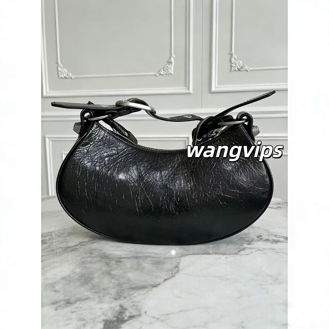 Wangvips Elegant High-End Half-Moon Dumpling Bag Underarm Shoulder Bag For Women - Thumbnail 2