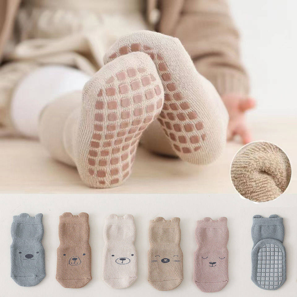 First Newborn Baby 0-3 Months Autumn Winter Pure Cotton Spring Autumn Season Baby Non-slip Floor Shoe Cover Socks medium length