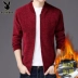 Playboy Đan cardigan Áo khoác nam sang trọng Mùa thu đông Thanh niên Hàn Quốc Áo len dày Áo nỉ nam Ấm áp Cardigan