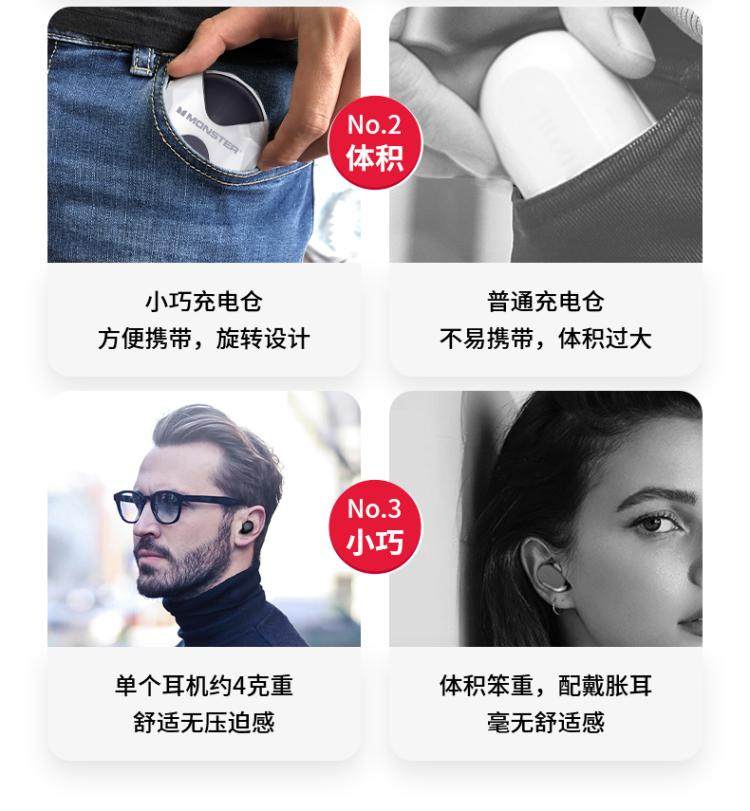 Monster 魔声 AirLinks 真无线 蓝牙耳机 天猫优惠券折后￥259顺丰包邮（￥339-80）2色可选