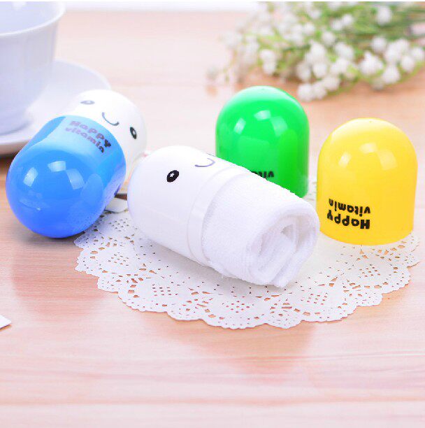 Travel portable towel for business Outdoor theorizer small square towels containing box wash face towels Tourist supplies wipe handkerchief