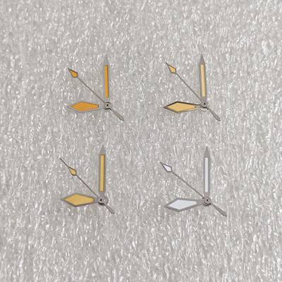 The retro orange diamond-shaped hand watch accessory with green luminous material is suitable for installing the NH35/36/4R/7S automatic movement