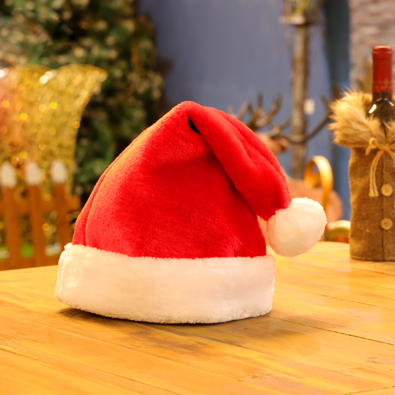 Christmas hats dress decorations children's women's coat headband thick velvet plush hat Santa hat