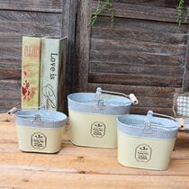 Iron flower bucket desktop flower shop Iron bucket iron bucket dry flower flower bucket