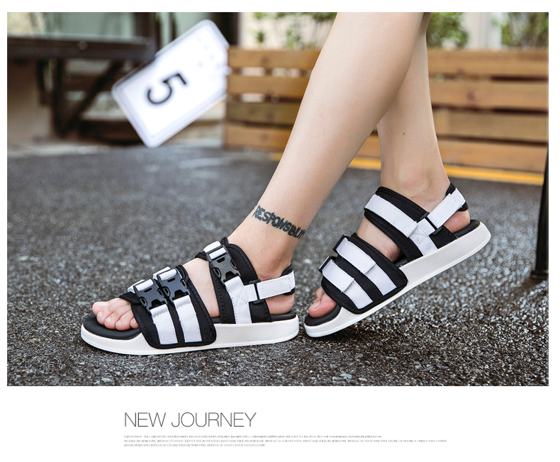 Mùa hè vài dép nam Velcro giày bãi biển của phụ nữ dây đai đáy dày tăng nền tảng giày dép thể thao S75382 dép quai hậu gucci