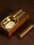 Ретро оригинальная деревянная медная портативная изысканная маленькая пепельница, подарок на день рождения
