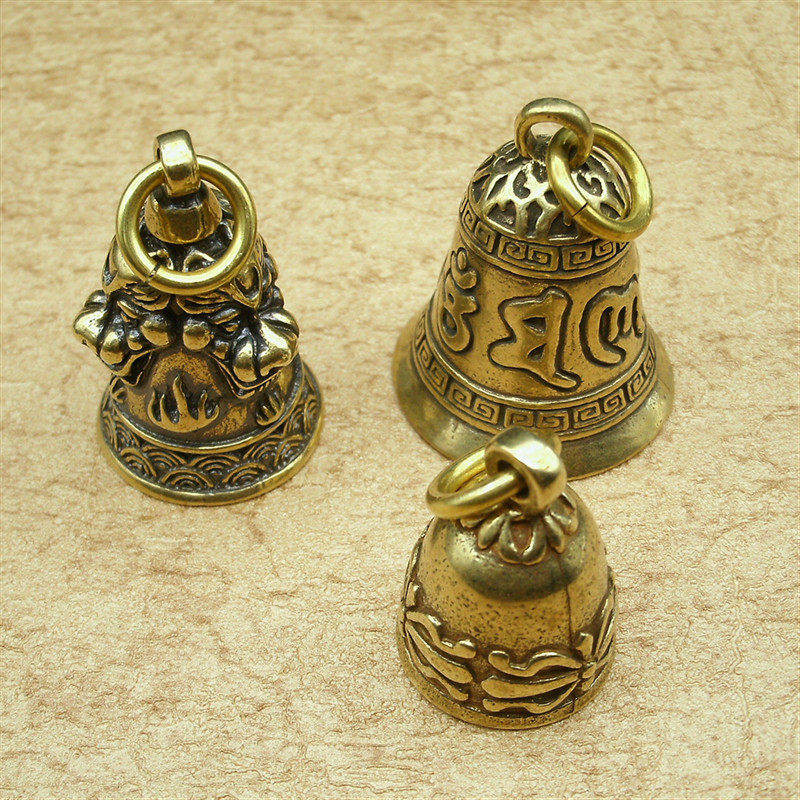 Bronze bell wind bell 6 words true bell bell key button piece car remote control pendant jewelry to play piece creative