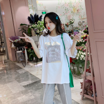Pregnant women set summer fashion 2020 new Korean version of loose short sleeve top belly pants out two-piece summer